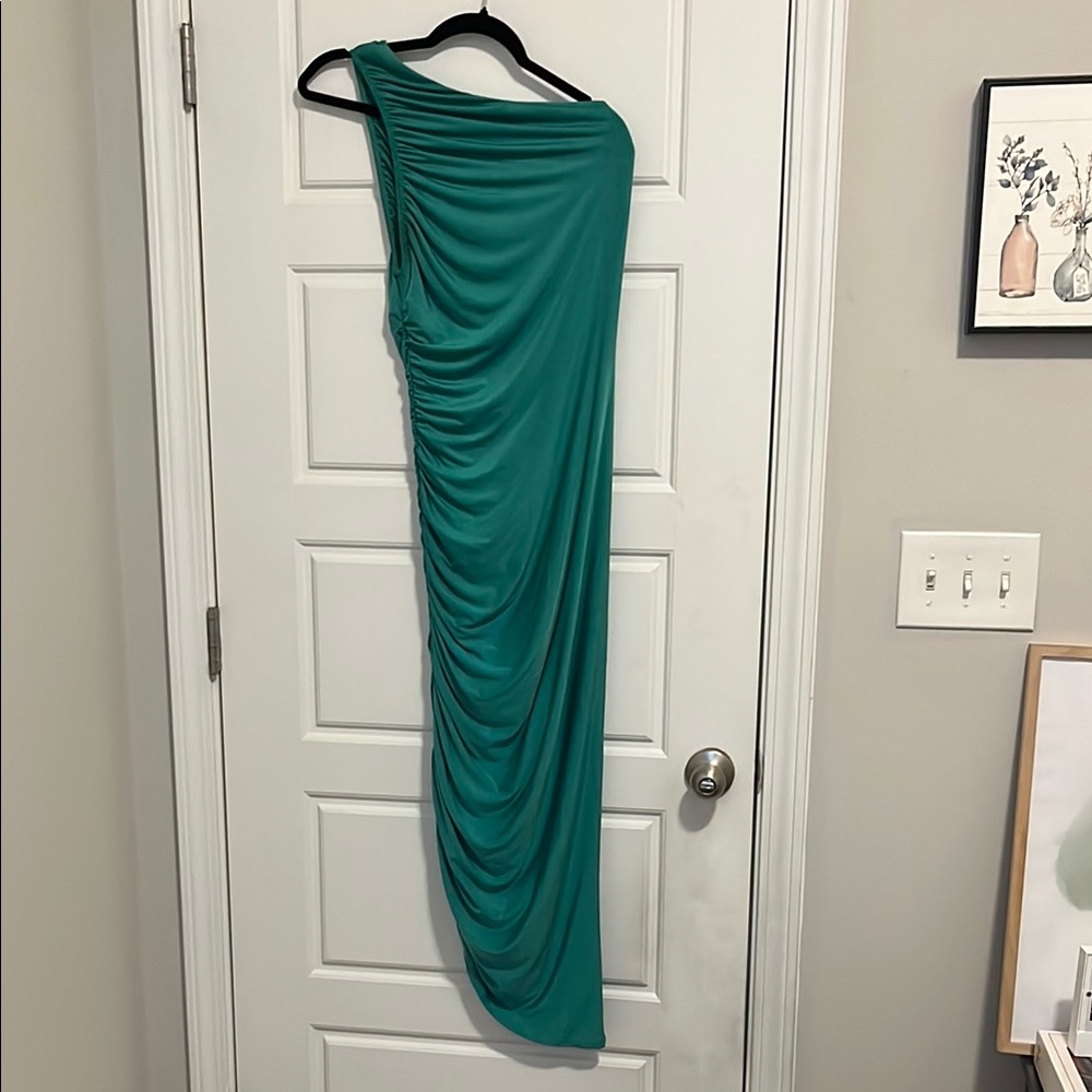 Vestique Teal Gathered Dress